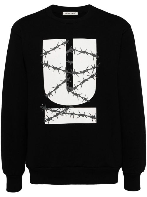 Logo-print cotton sweatshirt - Black