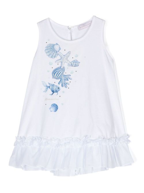 Graphic-print cotton top - White