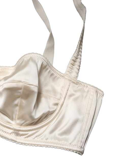 Silk Underwire Balconette Bra — White