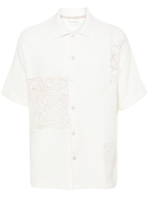 Patchwork cotton shirt - Neutrals