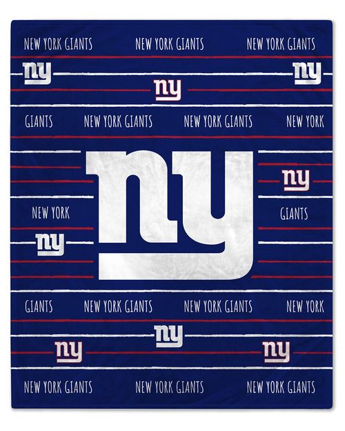 New York Giants Nfl Team Center Stripe Logo Fleece Throw