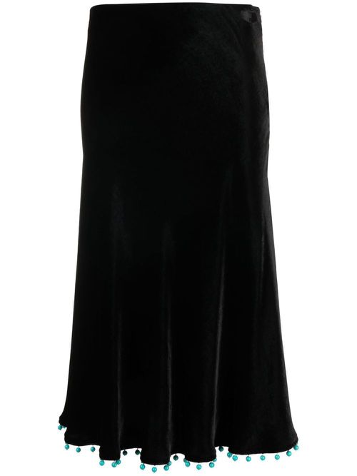 Beaded-trim high-waisted skirt - Black