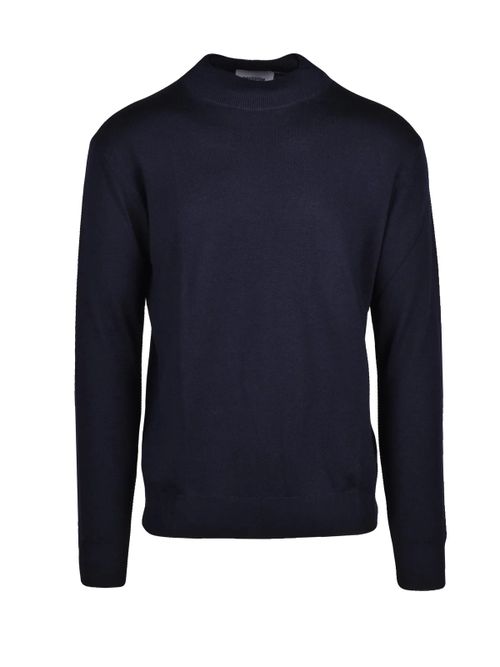 Multicolor Turtleneck Knit Sweater with High Neck Design