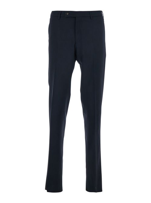 Virgin Wool Slim-Fit Trousers — Blue