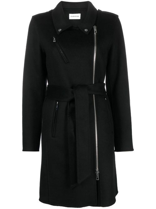 Double-breasted wool coat - Black