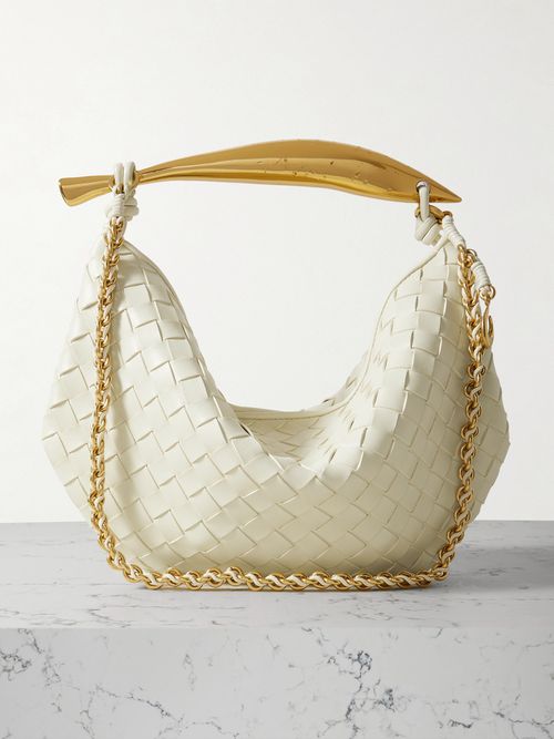 Sardine Small Intrecciato Leather Shoulder Bag - Neutrals