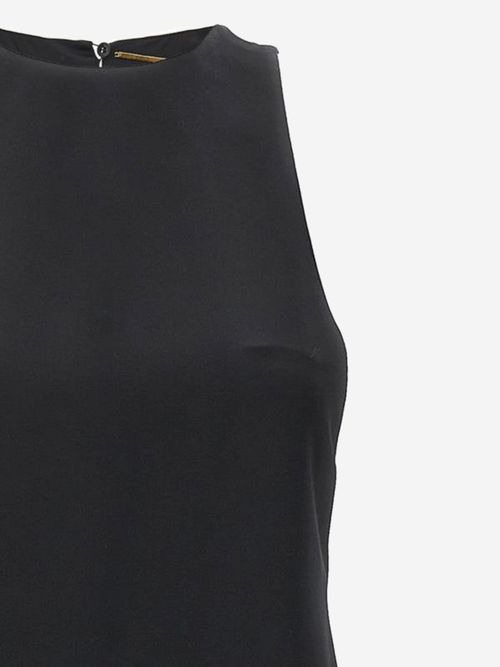 Viscose Blend Sleeveless Dress — Black