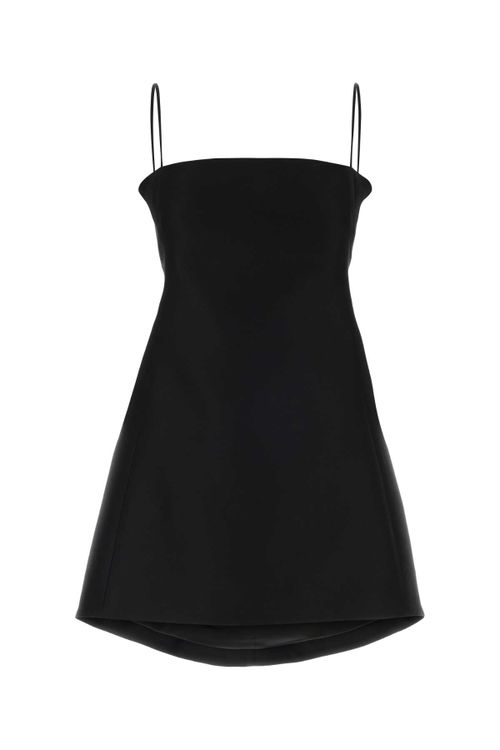 Wool-Silk Blend Dress — Black