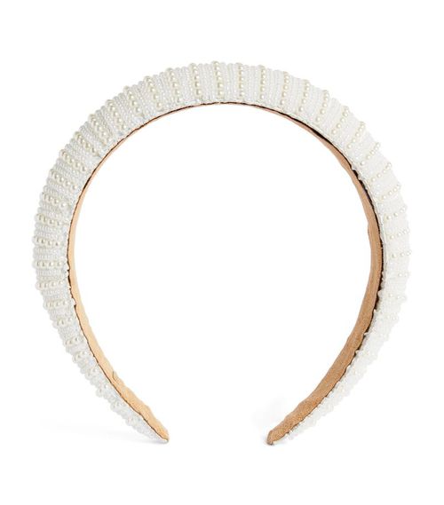 Bari Lynn Faux Pearl-Detail Headband