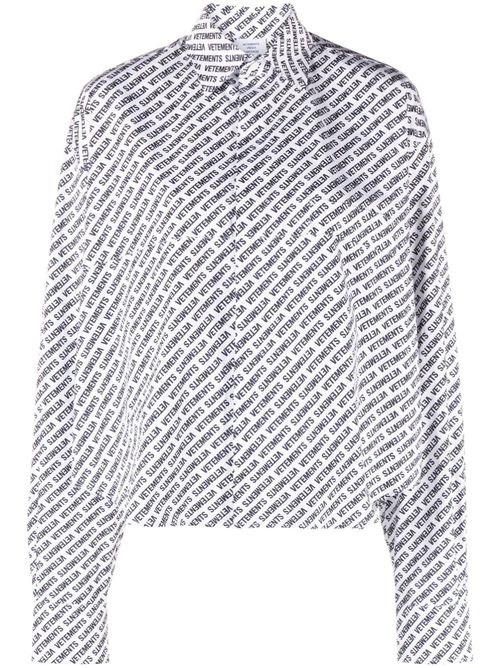 Logo-print cotton shirt - White