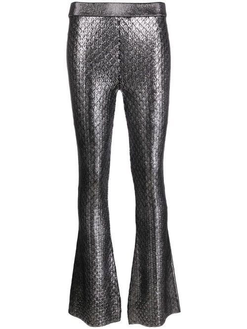 High waist flared trousers - Silver