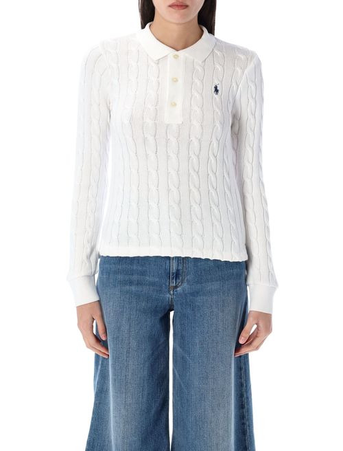 Cable-knit Polo Top