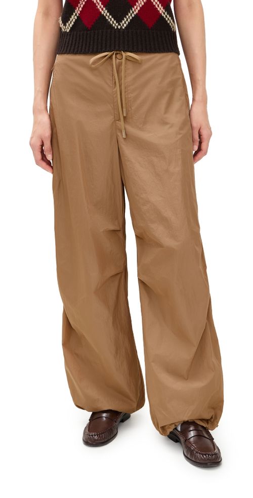 Eco Nylon Taffeta Woven Standard Pants Cafe Tan