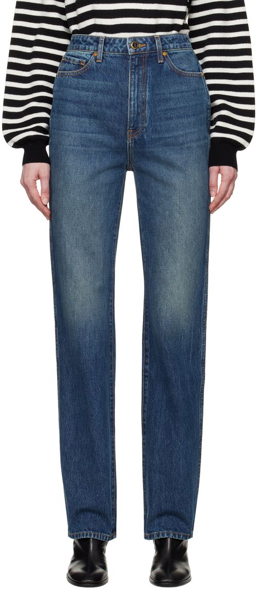 KHAITE Navy 'The Danielle' Jeans