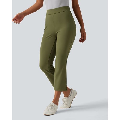 Halara Halara Flex™ DayStretch Mid Rise Split Cropped Work Bootcut Trousers with Pocket - Sphagnum - XSregular