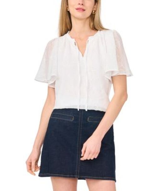 Womens Tie Neck Princess Sleeve Blouse