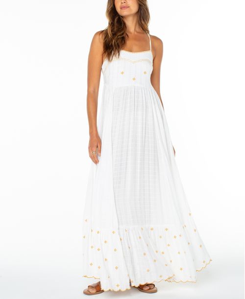 Women's Sunburst Sweetheart Neck Maxi Dress - Cloud Dancer