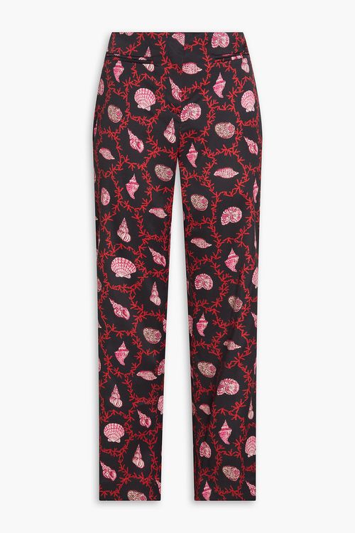 Capri Flute printed stretch-silk twill kick-flare pants
