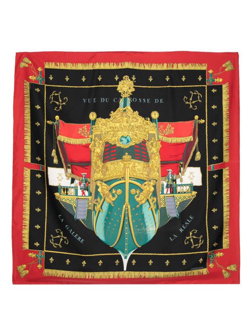 Vue du Carosse de la Galère La Réale silk scarf - Black