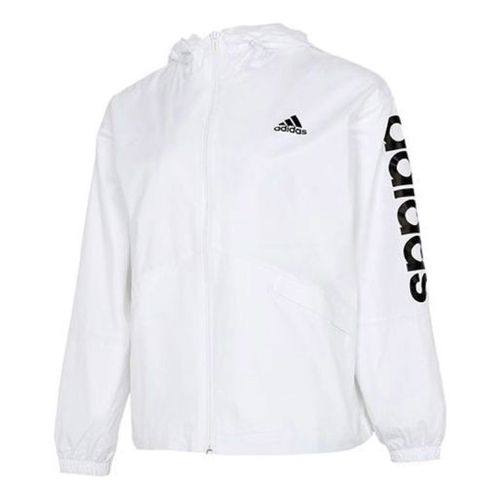 (WMNS) Essentials Oversize Logo Windbreaker Asia Sizing 'White Black'