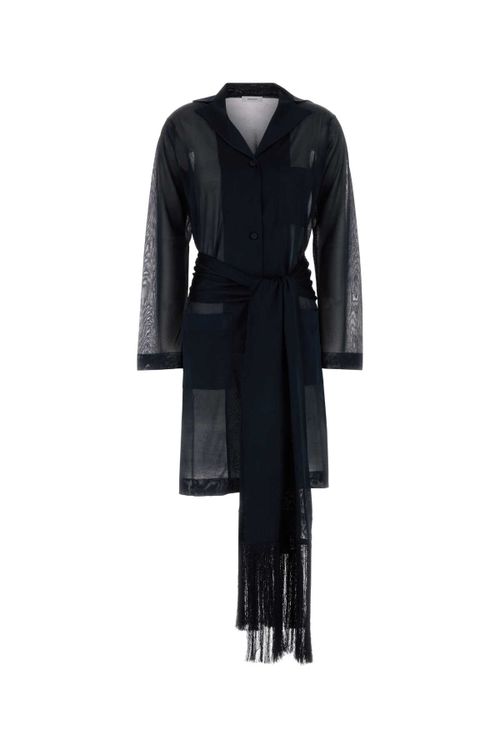 Sheer Overlay Jacket — Navy