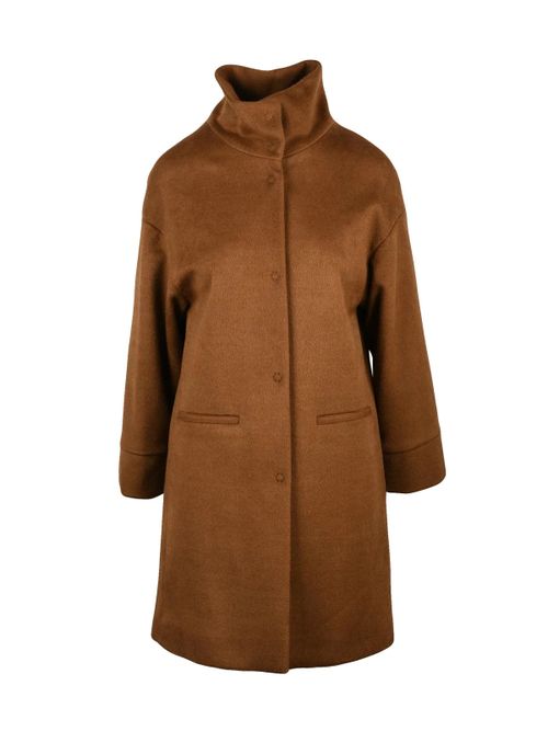 Brown Virgin Wool-Blend Coat