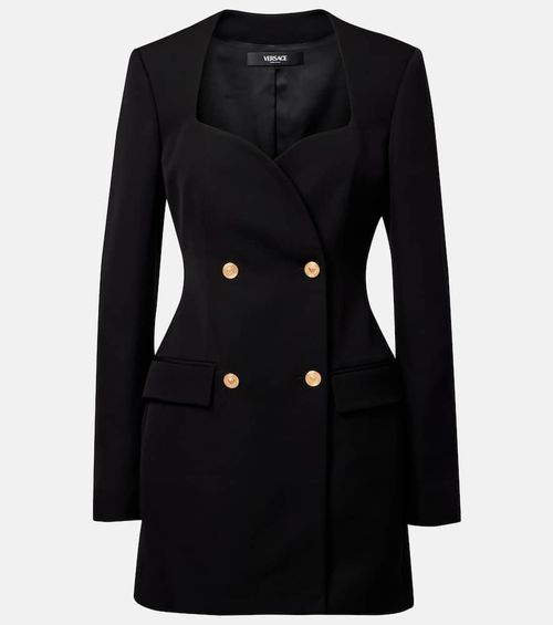 Double-breasted wool minidress