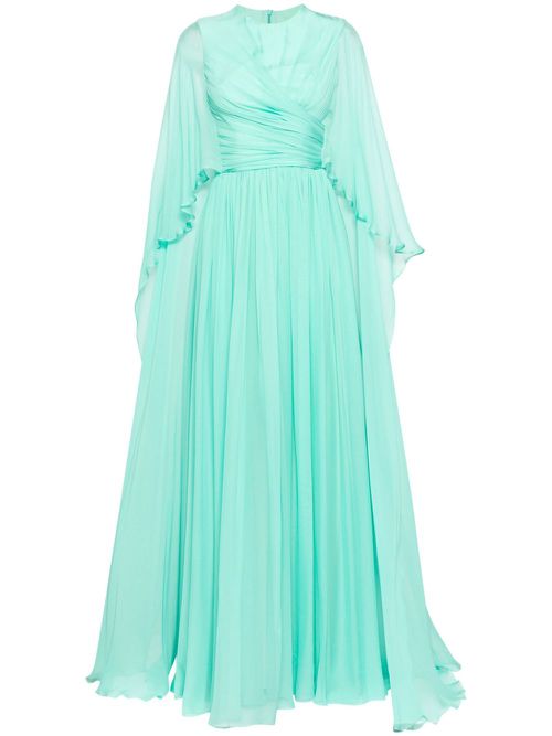 Flared chiffon gown - Green