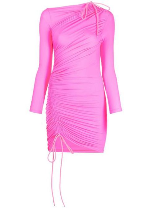 Drawstring-detailed mini dress