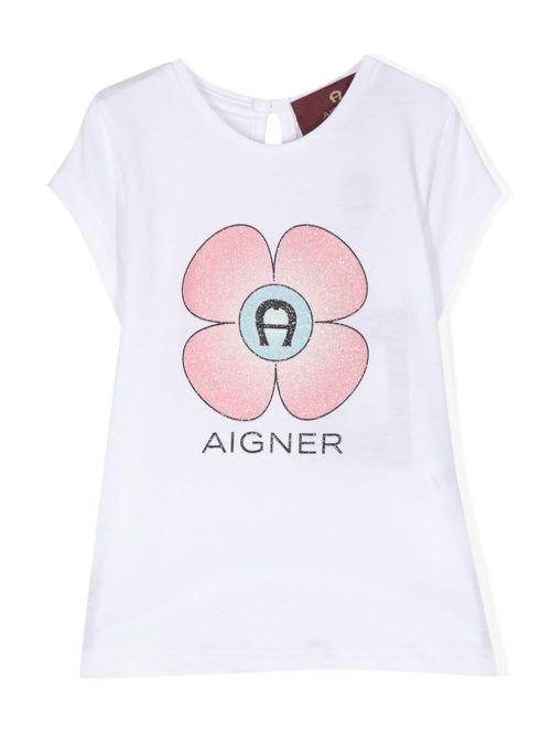 Flower-print T-shirt - White