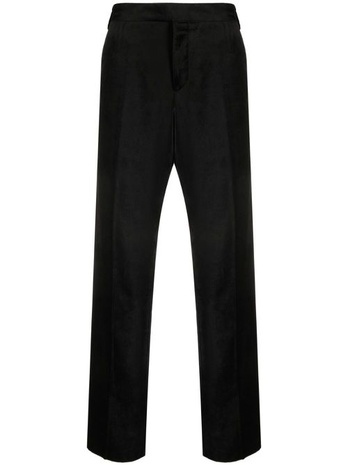Velvet straight-leg trousers - Black