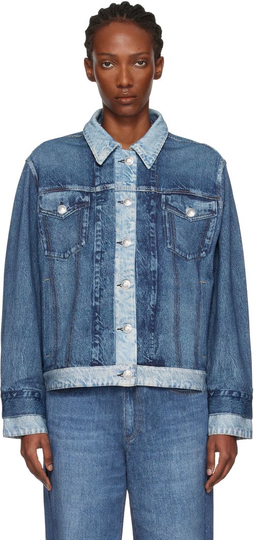Blue rb Miramar Oversized Combo Trucker Jacket