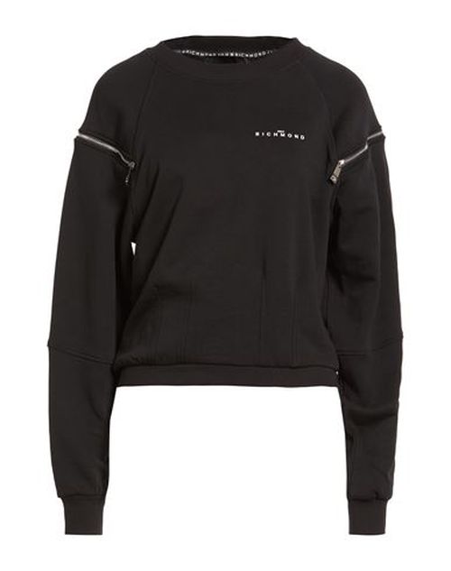 Woman Sweatshirt Black Size M Cotton