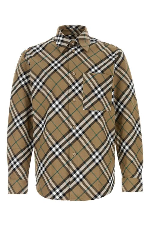 Plaid Cotton Shirt — Beige