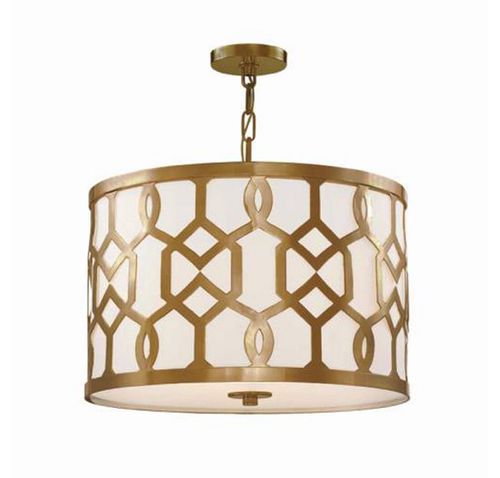 Libby Langdon for Jennings 18" Drum Chandelier in Aged Bra