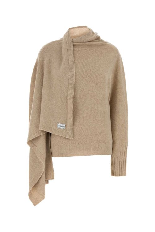Virgin Wool Turtleneck Sweater — Beige