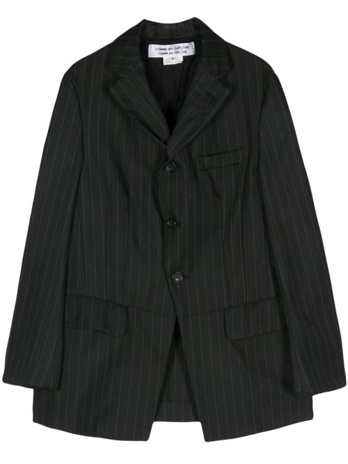 Single-breasted pinstripe blazer - Black