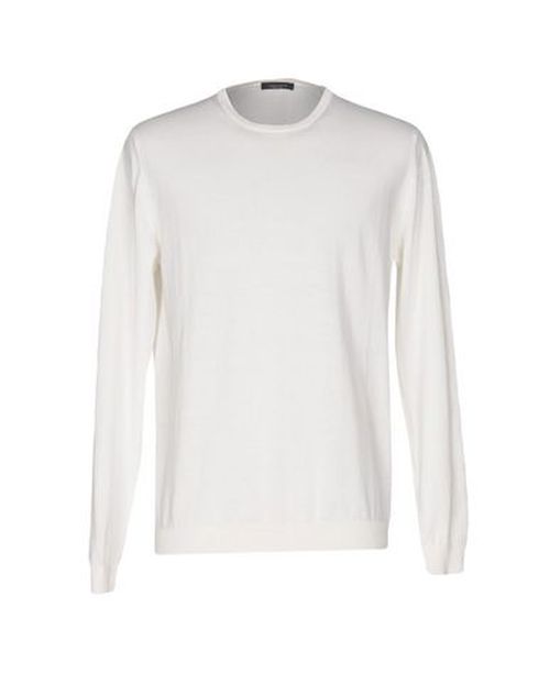 Man Sweater Ivory Size 44 Cotton