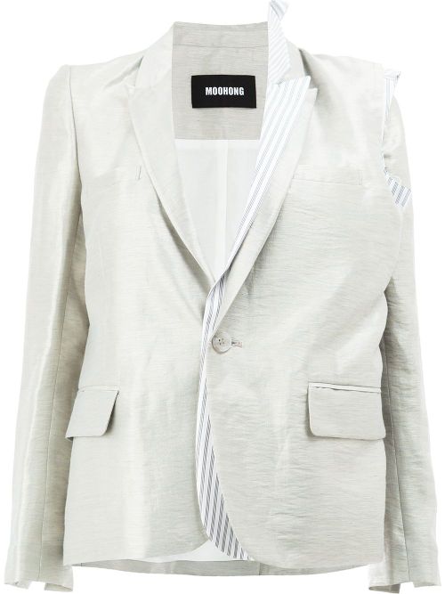 Layered sheen blazer - White