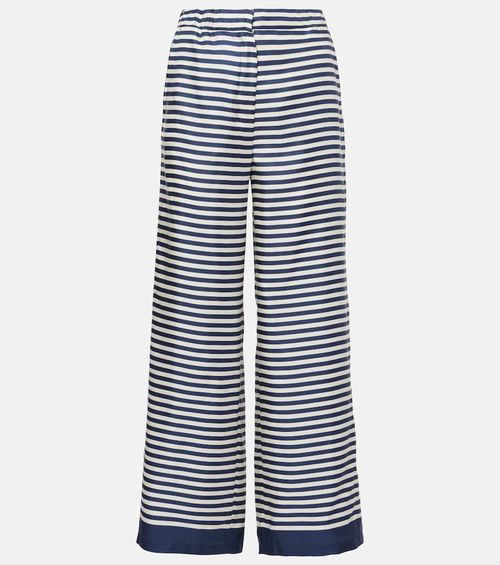 Nine striped silk wide-leg pants