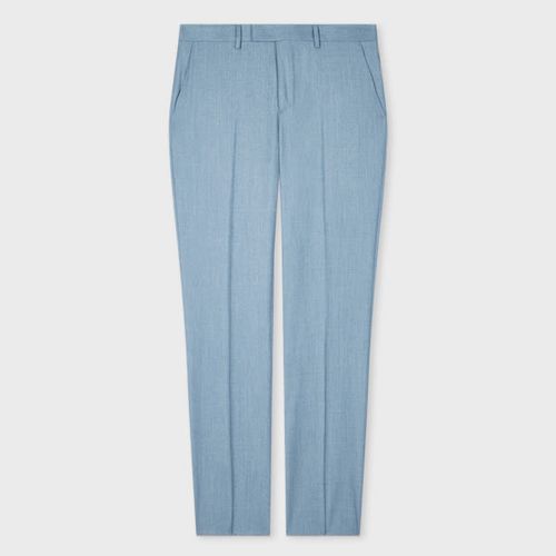 Tapered-Fit Light Blue Wool-Cashmere Flannel Trousers