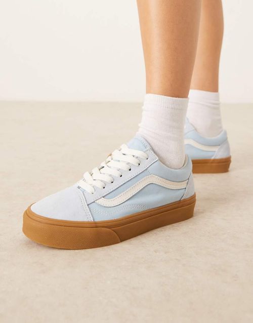 Old Skool trainers in light blue with gum sole