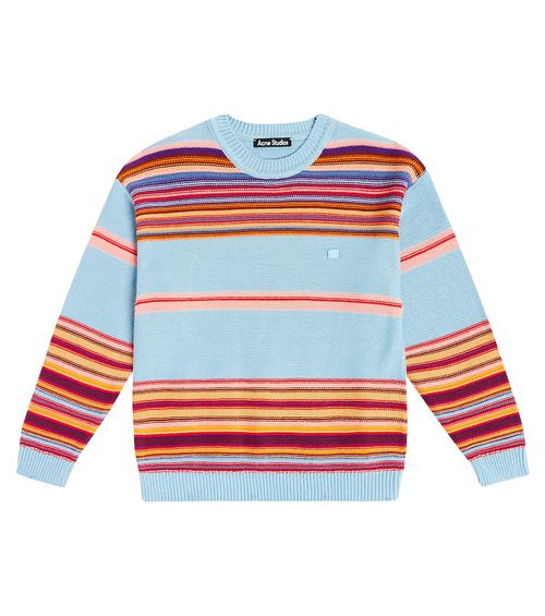Acne Studios Kids Face Logo striped cotton sweater