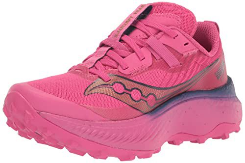 Saucony womens Endorphin Edge Trail Running Shoe, Ocean/Loam, 7.5 US