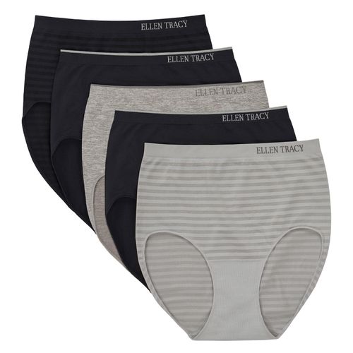 Women's 5-Pack Seamless Brief Black/Ster XL:- Black/Sterling