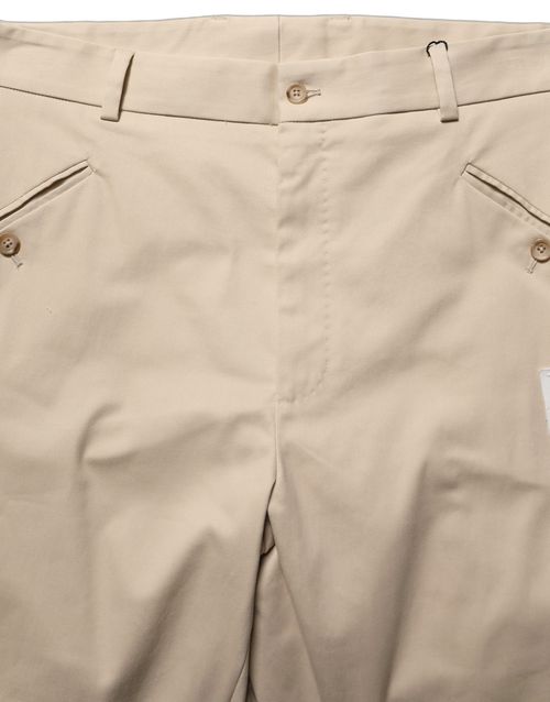 Mid-Waist Tapered Cotton Chino — Beige