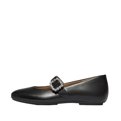 FitFlop Women's Delicato Crystal-Buckle Leather Mary Janes Ballet Flat