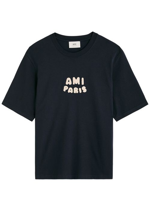 Ami Paris Logo-appliqué Cotton T-shirt