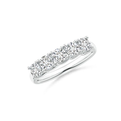 Angara 1.0 Carat Half Eternity Five Stone Diamond Wedding Band in Platinum
