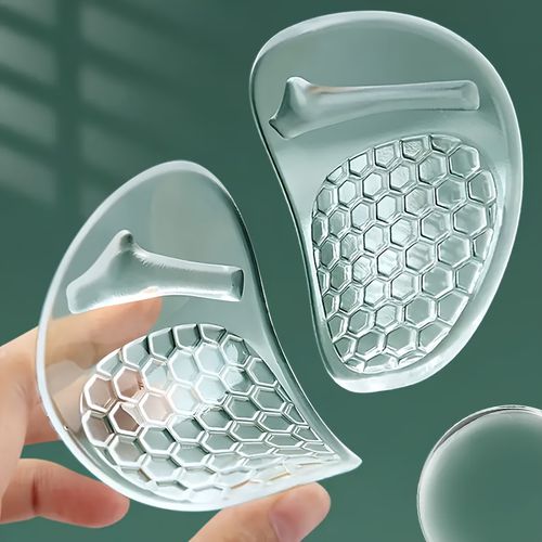 TEMU 2pcs Of Silicone High Heel Shoe Insoles Forefoot Insert Pads Half Pads Front Hold Pads For Ladies Stickers Anti-slip Anti-wear Patches Large